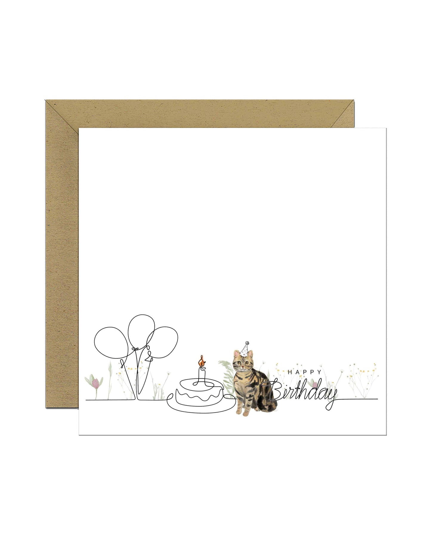 Silver American Shorthair Birthday Cat Card