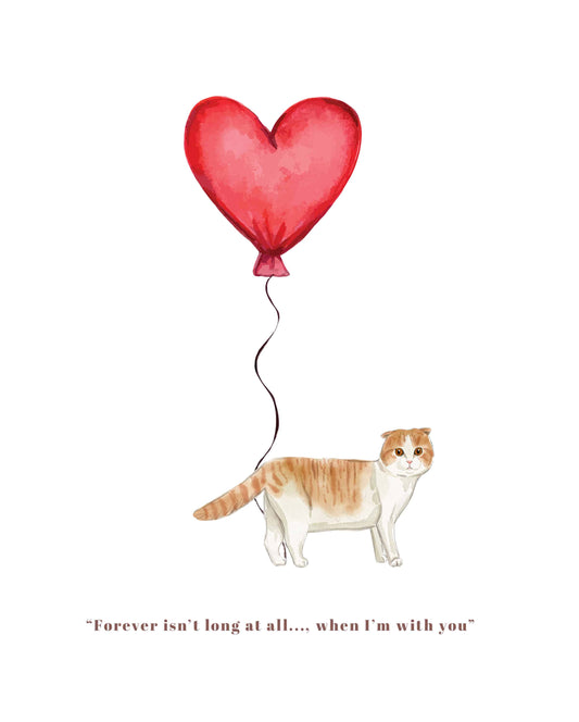 Forever isn't Long, Scottish Fold Anniversary Card