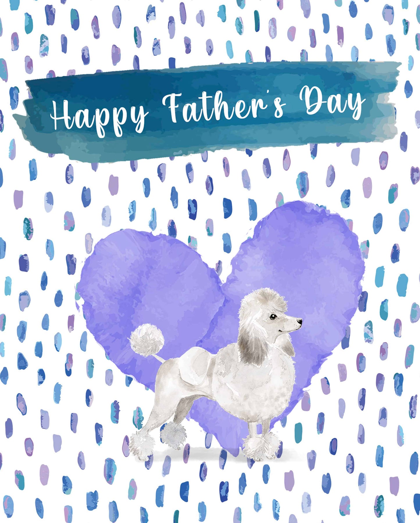 White Poodle Dog Father's Day Card