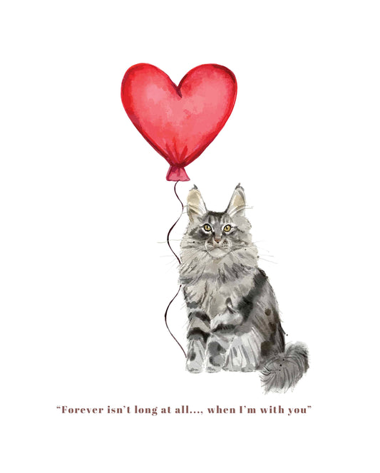 Forever isn't Long, Maine Coon Anniversary Card