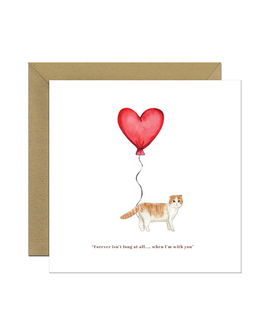 Forever isn't Long, Scottish Fold Anniversary Card