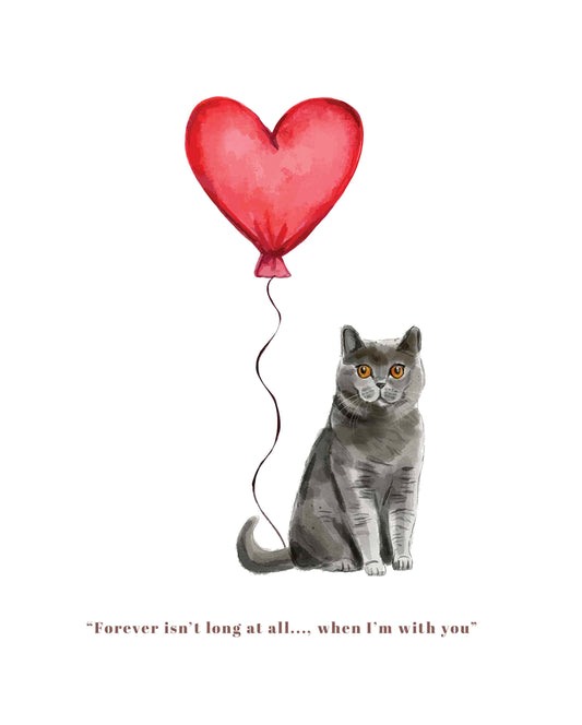 Forever isn't Long, British Shorthair Card - Anniversary