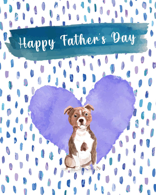 Staffordshire Bull Terrier Dog Father's Day Card