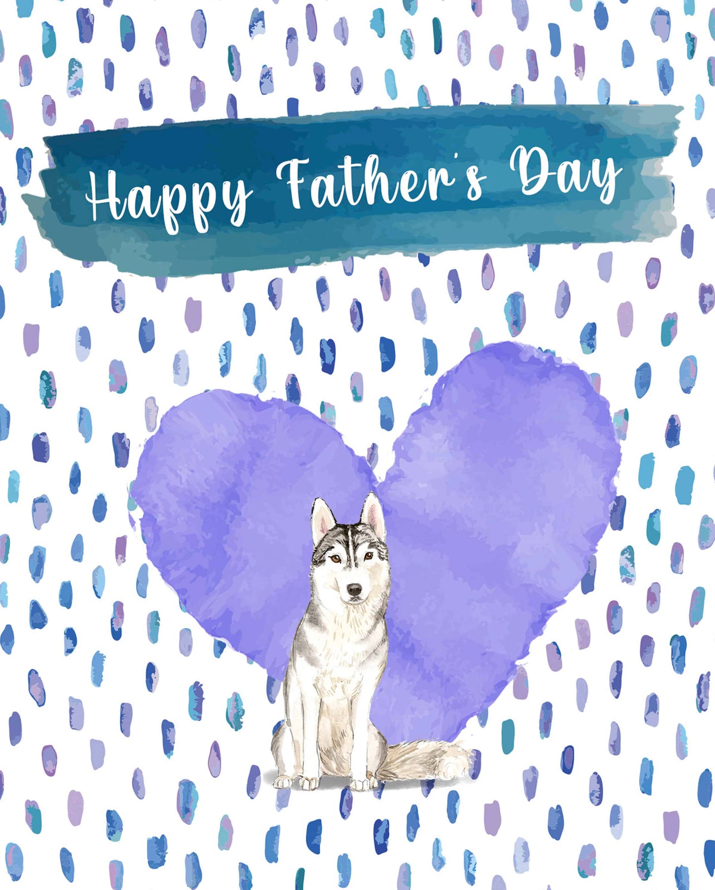 Siberian Husky Dog Father's Day Card