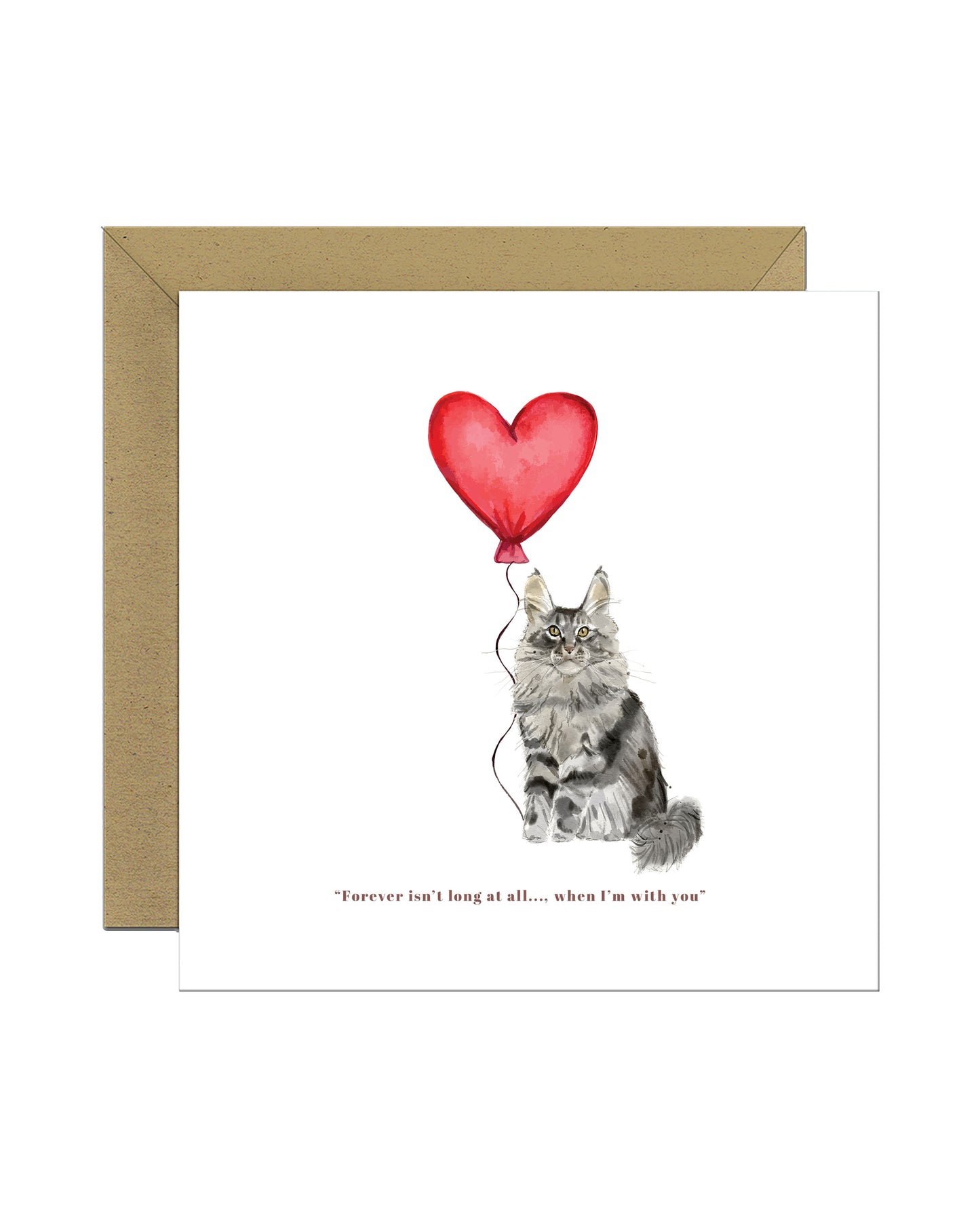 Forever isn't Long, Maine Coon Anniversary Card