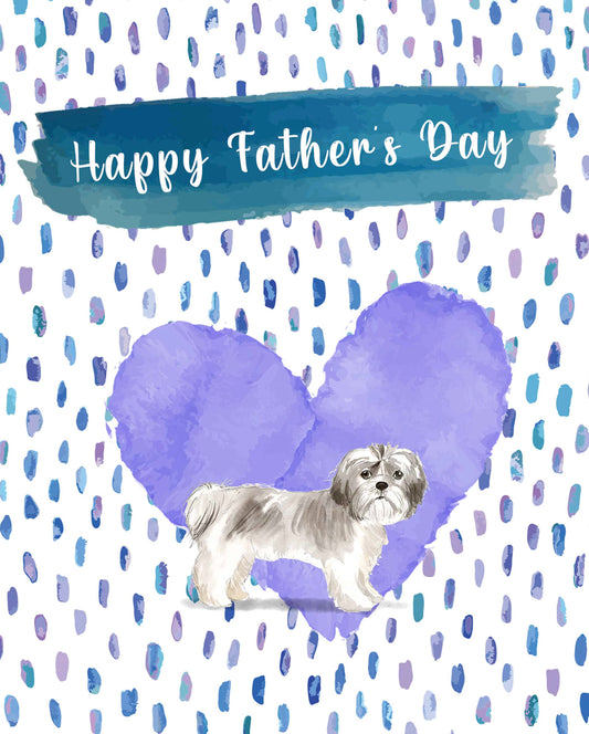 Shih Tzu Shorter Haired Dog Father's Day Card