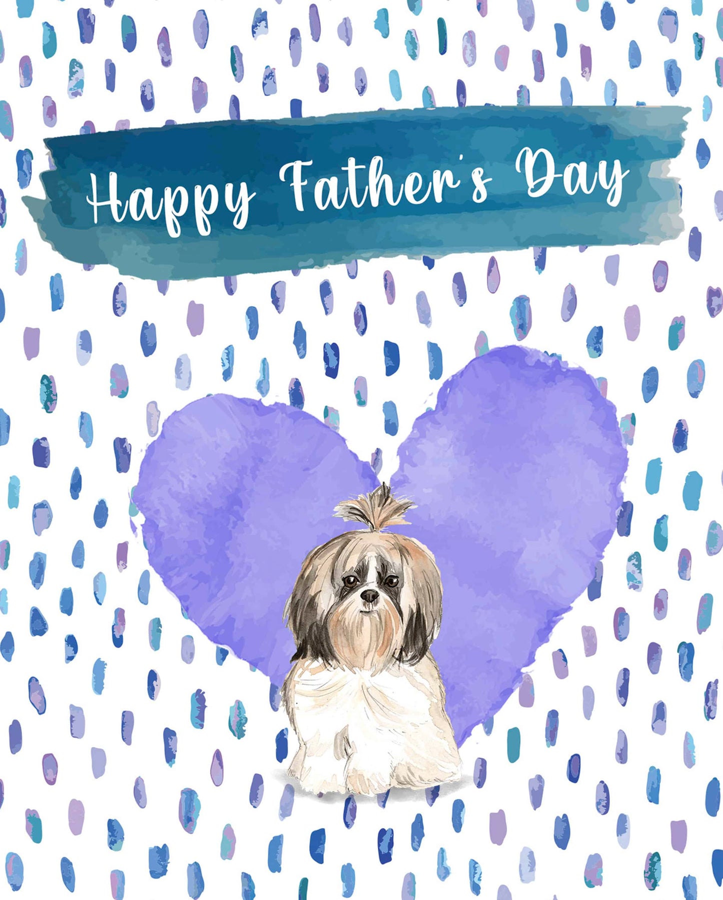 Shih Tzu Long Hair Dog Father's Day Card