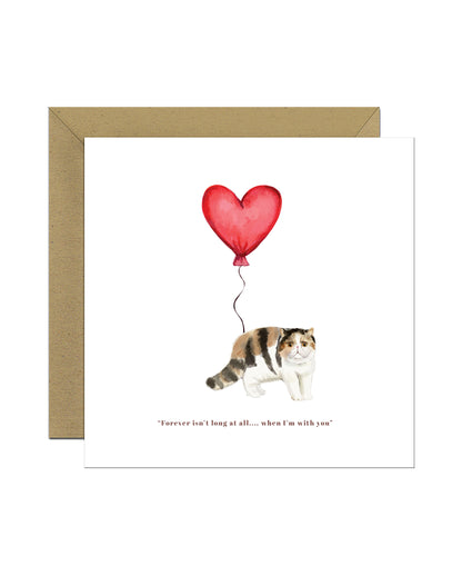 Forever isn't Long, Exotic Shorthair Anniversary Card