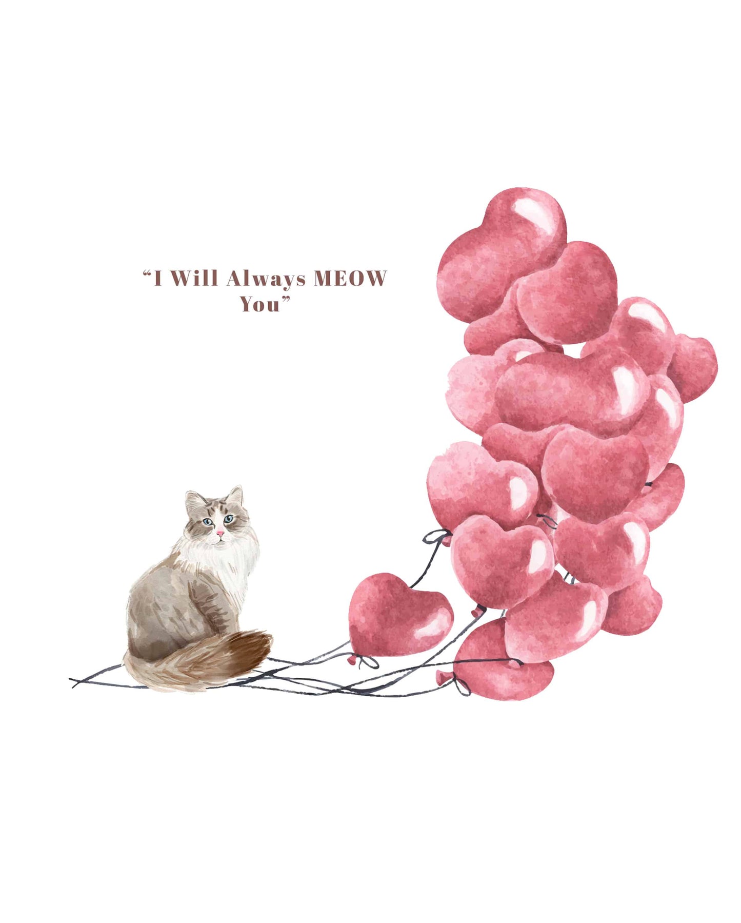 I will always MEOW You, Siberian Valentine's Card