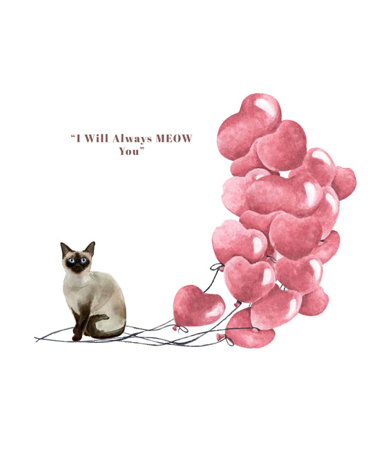 I will always MEOW You, Siamese Valentine's Card