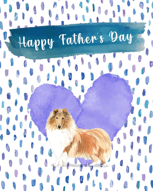 Rough Collie Father's Day Card