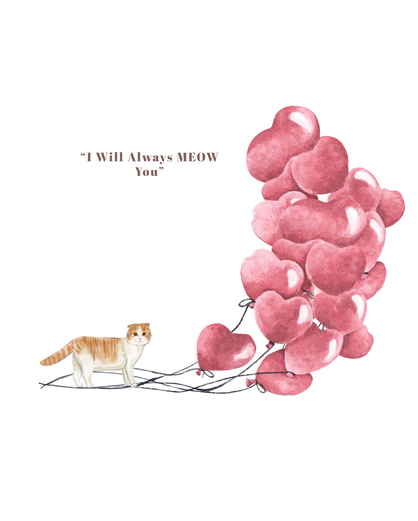 I will always MEOW You, Scottish Fold Card - Valentine's