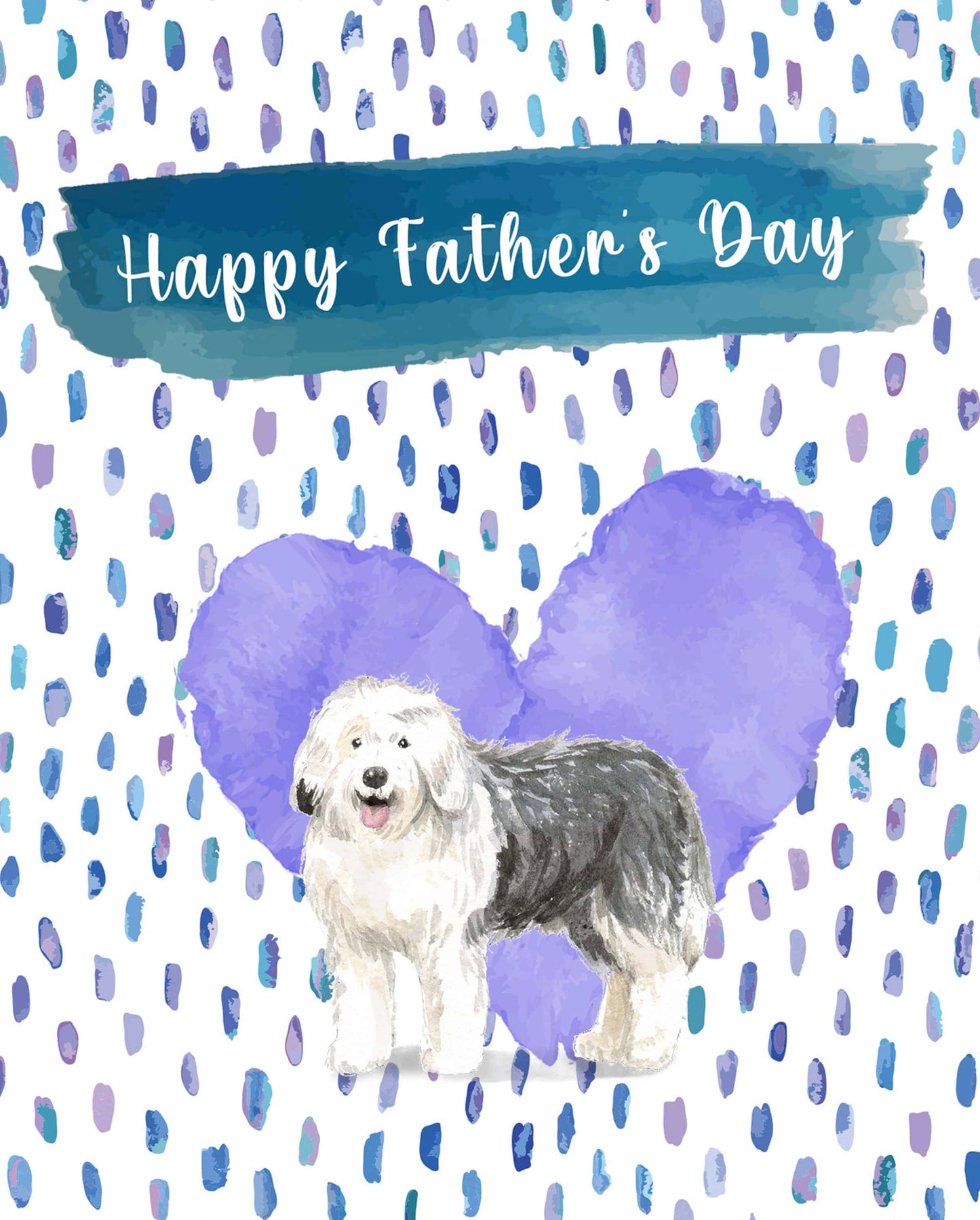 Old English Sheepdog Father's Day Card