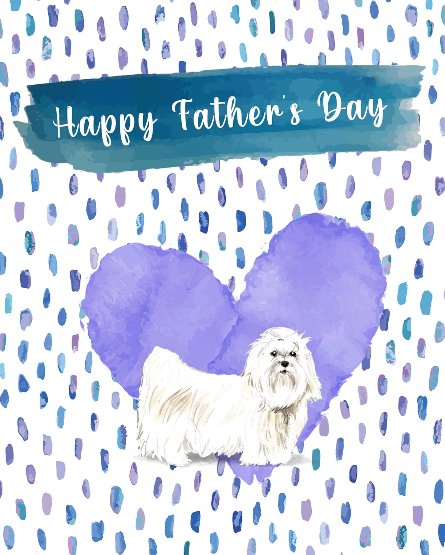 Maltese Dog Father's Day Card