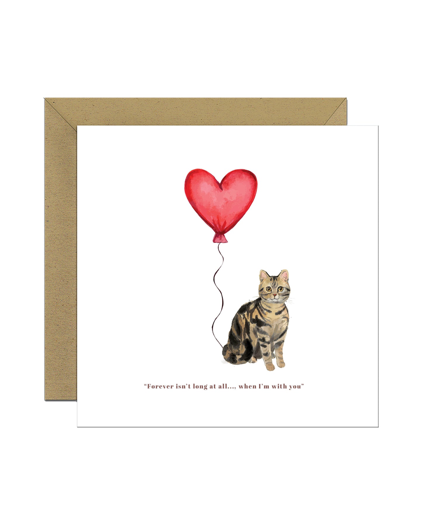 Forever isn't Long, Brown American Shorthair Anniversary Card