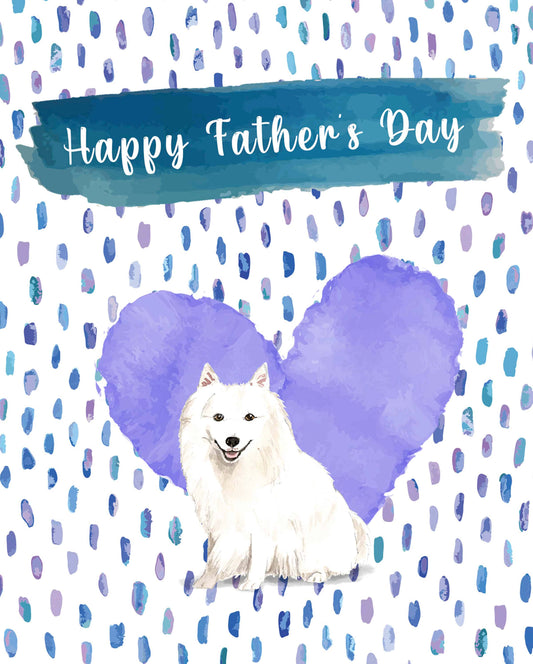 Japanese Spitz Dog Father's Day Card