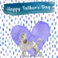 Grey Poodle Dog Father's Day Card