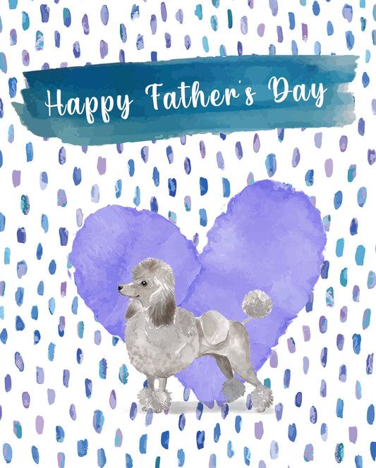 Grey Poodle Dog Father's Day Card