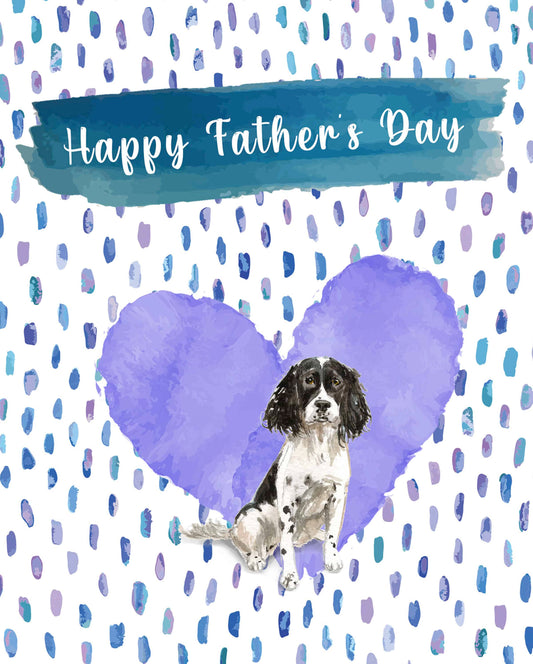 English Springer Spaniel Black Dog Father's Day Card