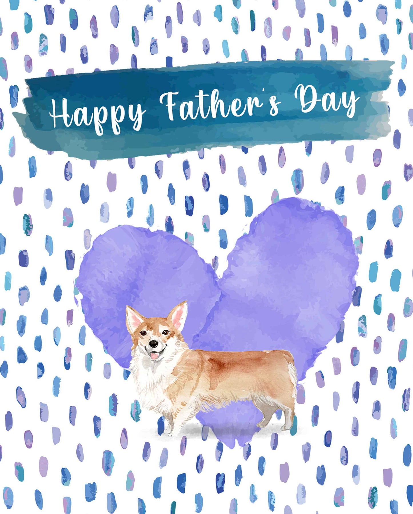 Corgi Dog Father's Day Card