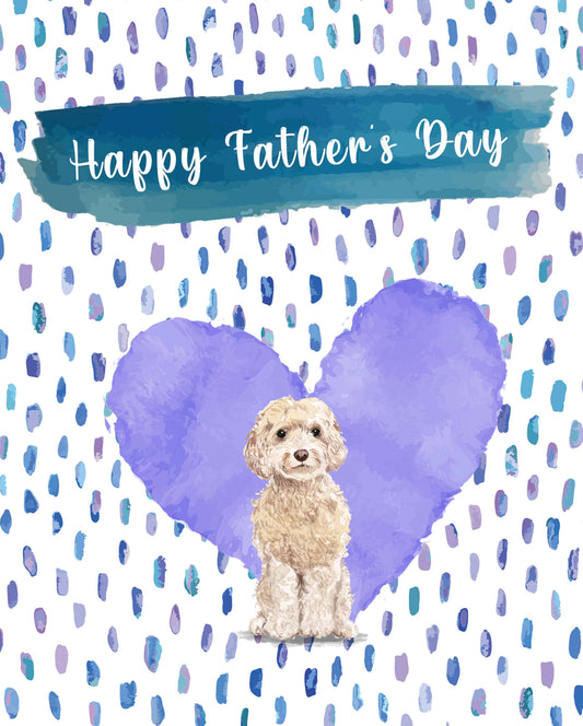 Champagne Cockapoo Dog Father's Day Card