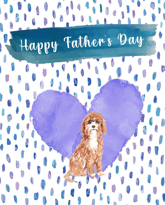 Cavapoo Dog Father's Day Card