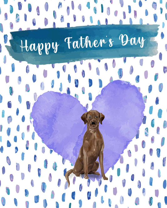 Brown Labrador Retriever Dog Father's Day Card