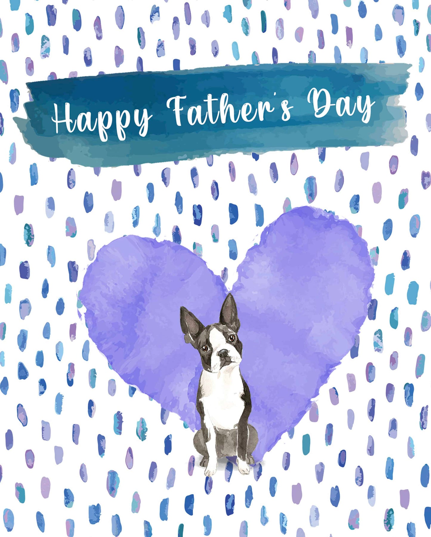 Boston Terrier Dog Father's Day Card