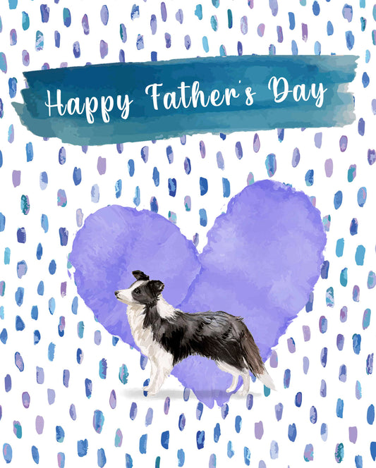 Border Collie Dog Father's Day Card