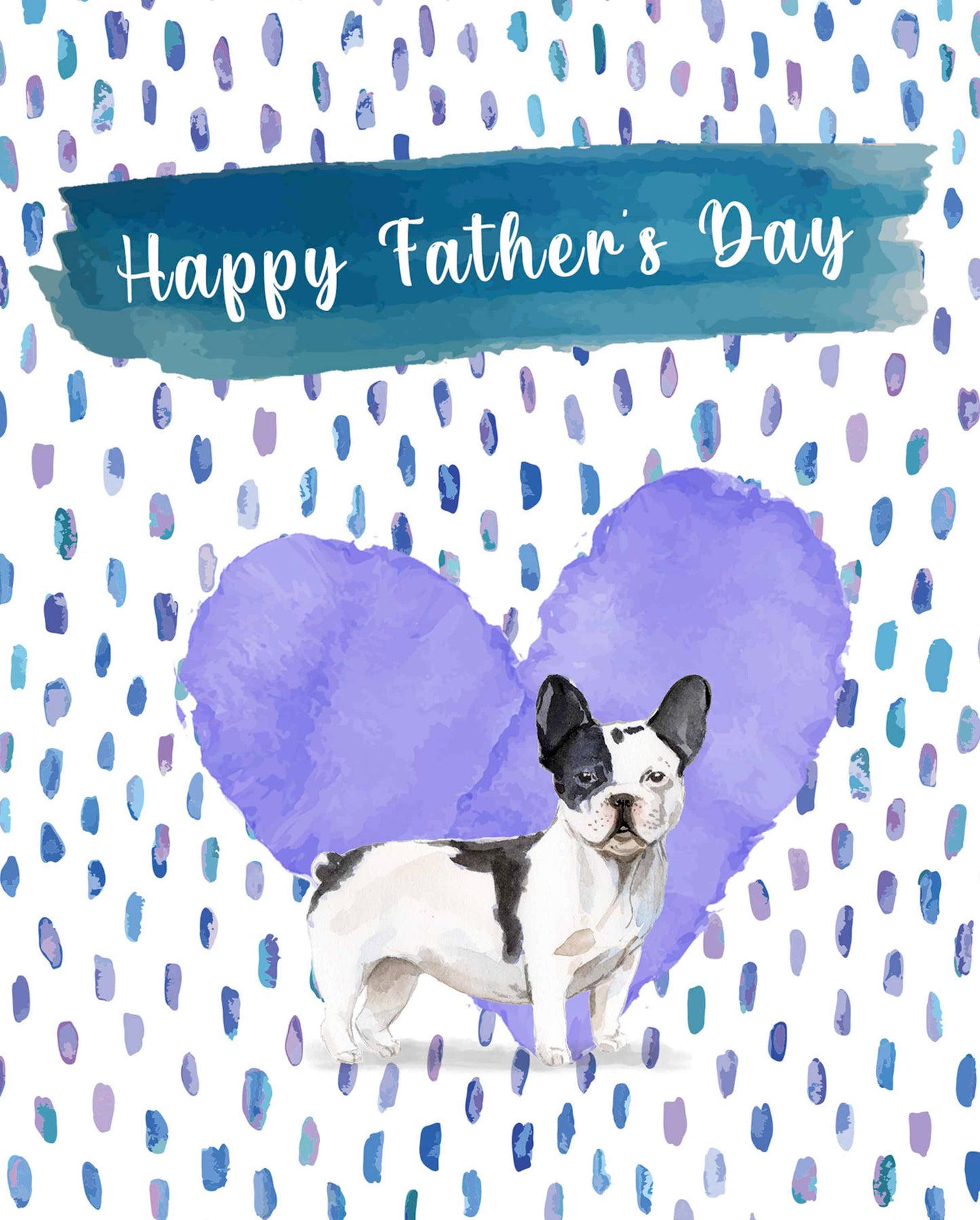 Black & White French Bulldog Father's Day Card