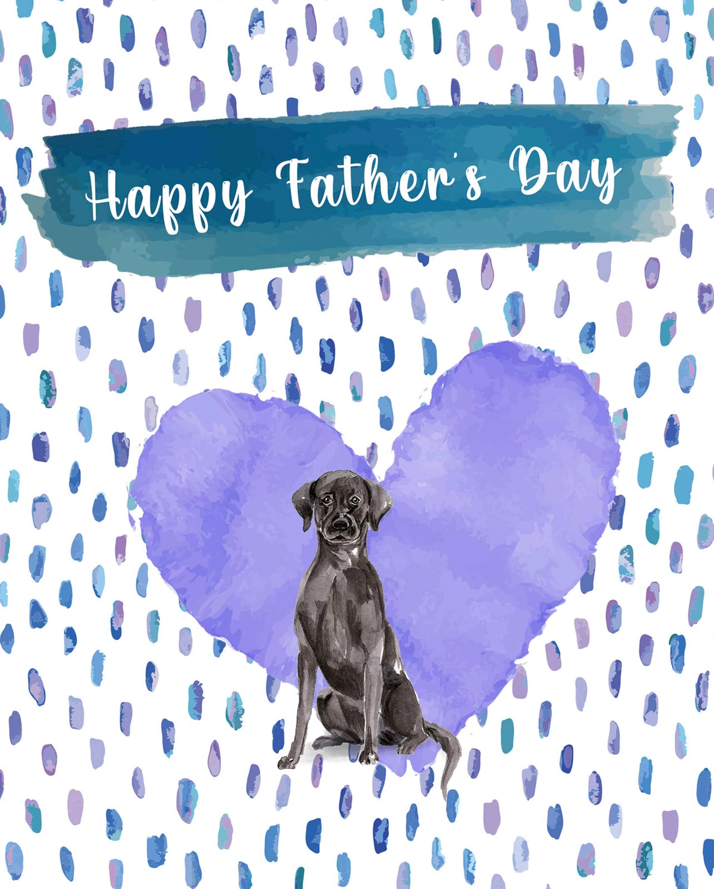 Black Labrador Dog Father's Day Card