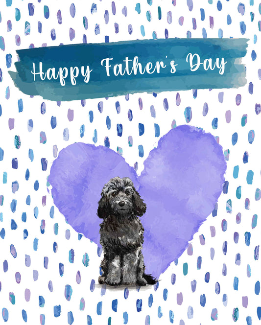 Black Cockapoo Dog Father's Day Card