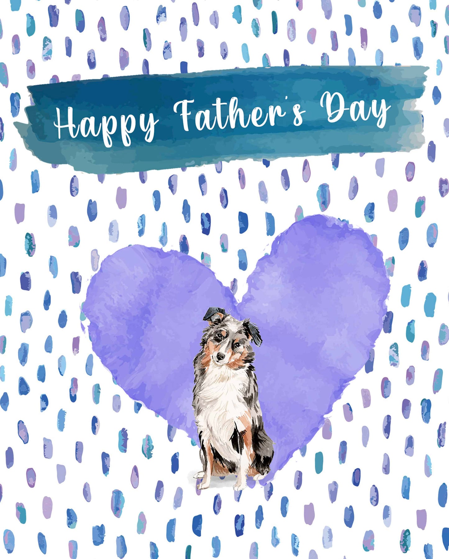 Australian Shepherd Dog Father's Day Card