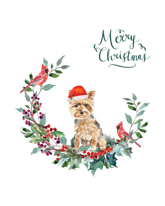 Yorkshire Terrier Dog Christmas Card