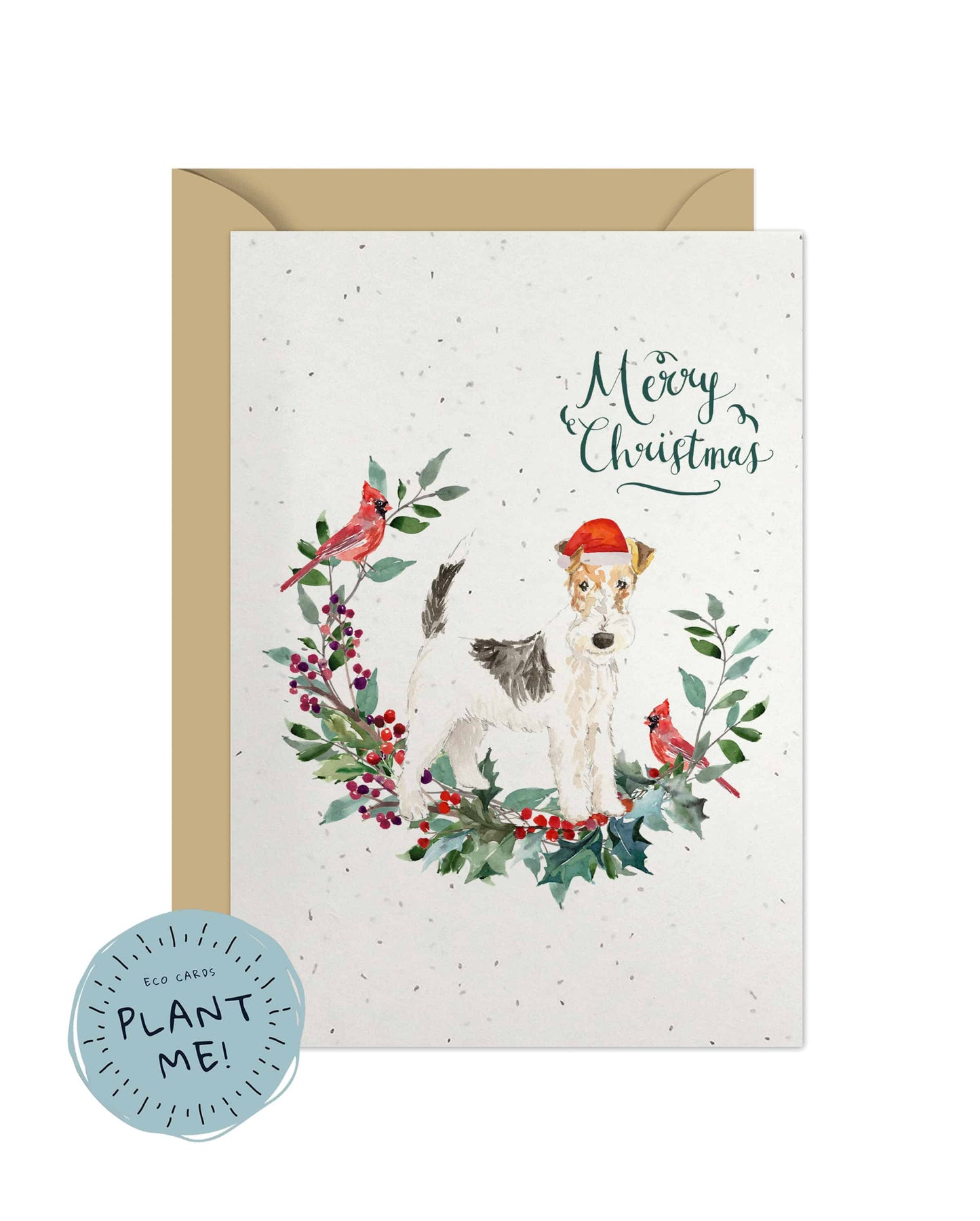 Wire Haired Fox Terrier Dog Christmas Card