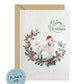 White Poodle Dog Christmas Card