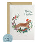 Tan Dachshund Dog Christmas Card