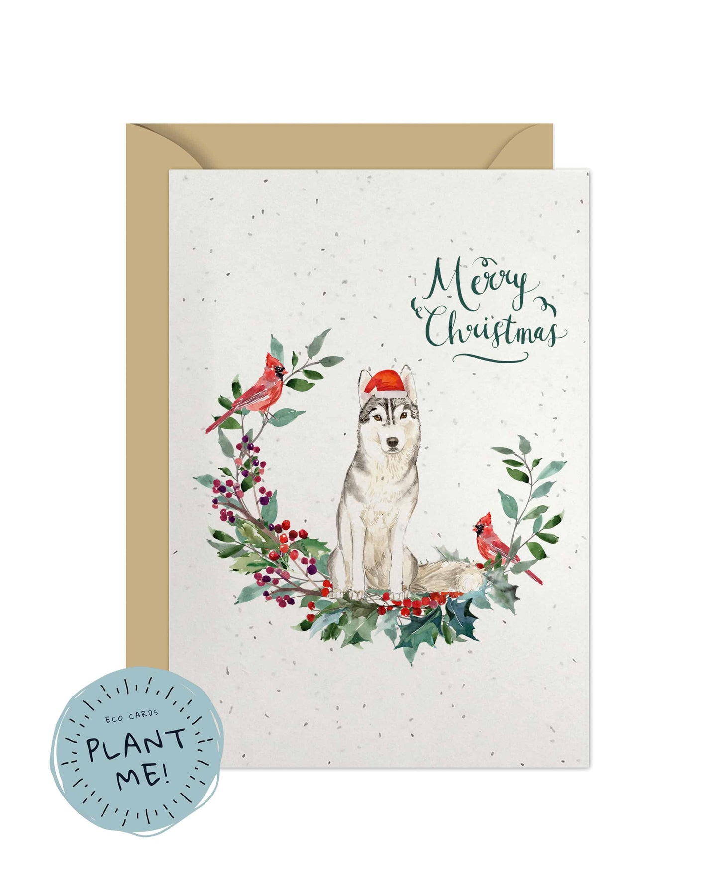 Siberian Husky Dog Christmas Card