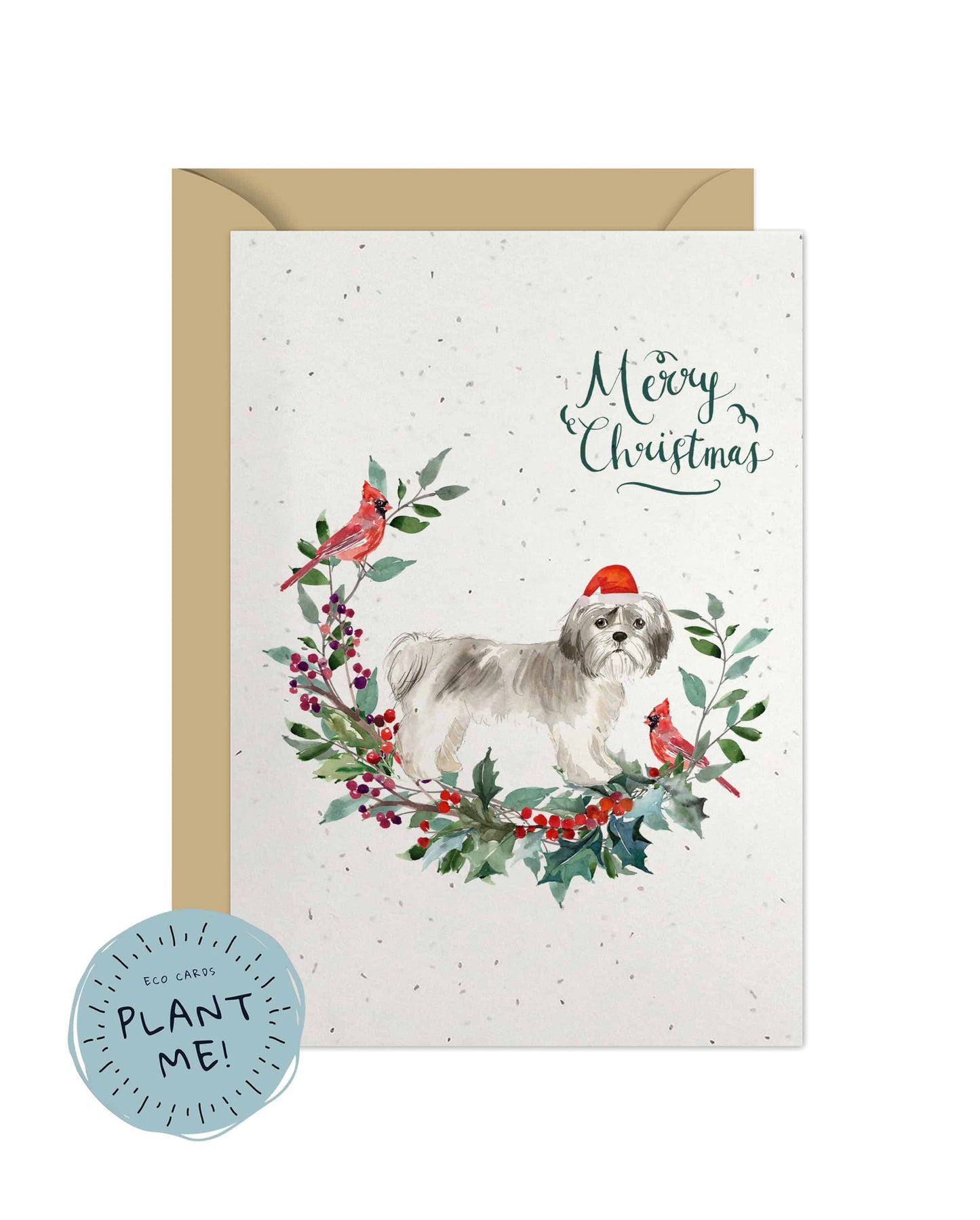 Shih Tzu Shorter Haired Dog Christmas Card