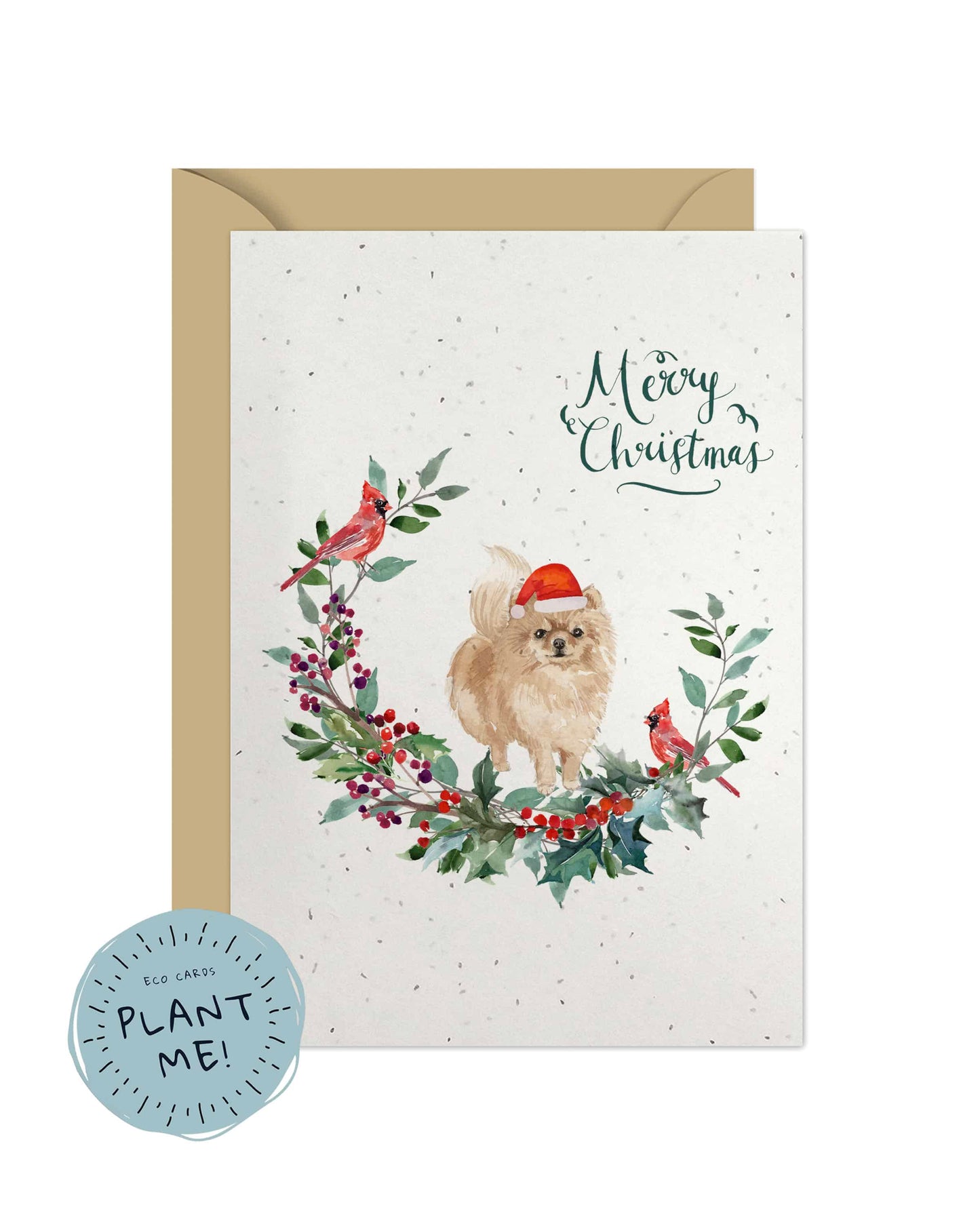 Pomeranian Dog Christmas Card