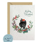 Pomeranian Black Dog Christmas Card