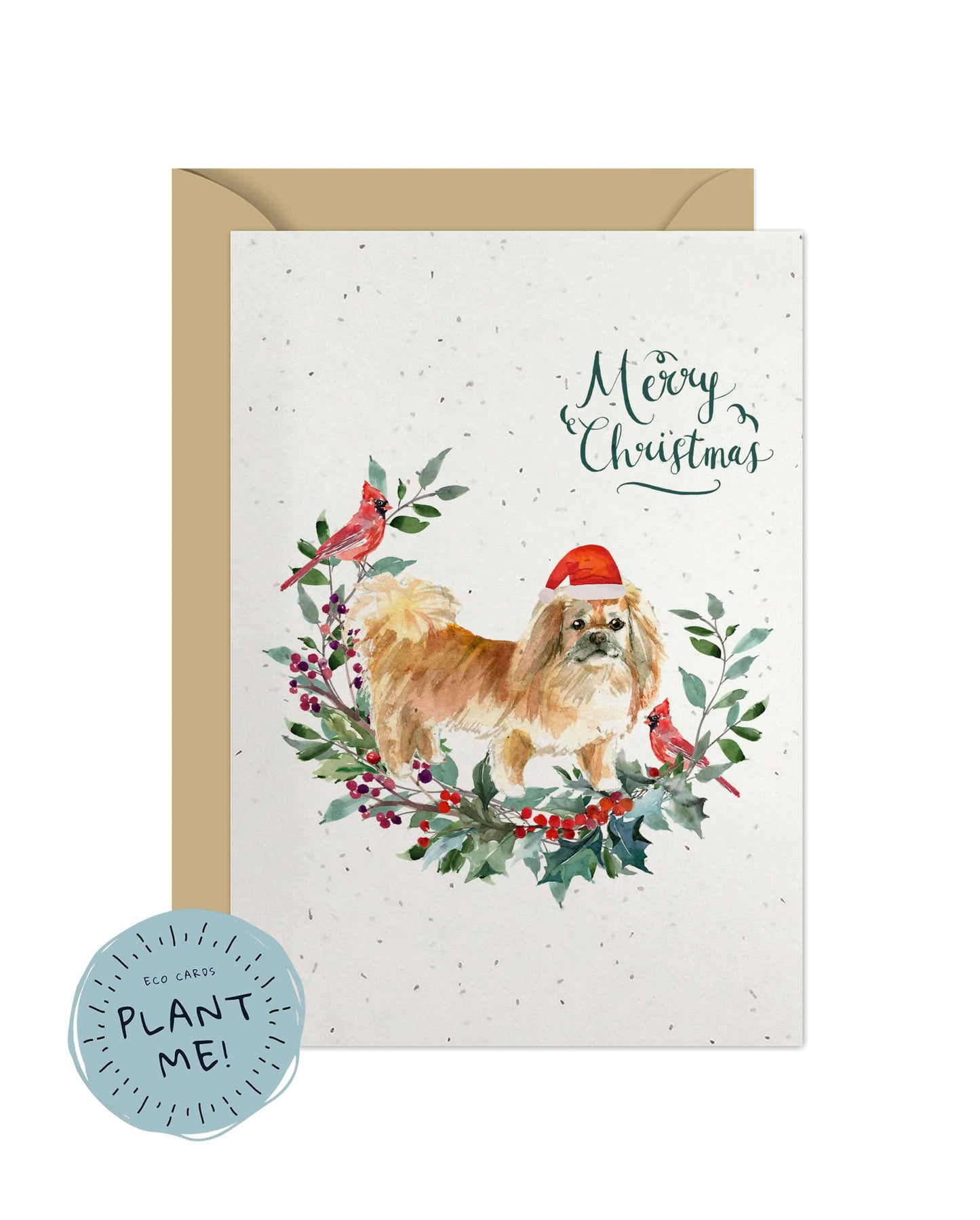 Pekingese Dog Christmas Card