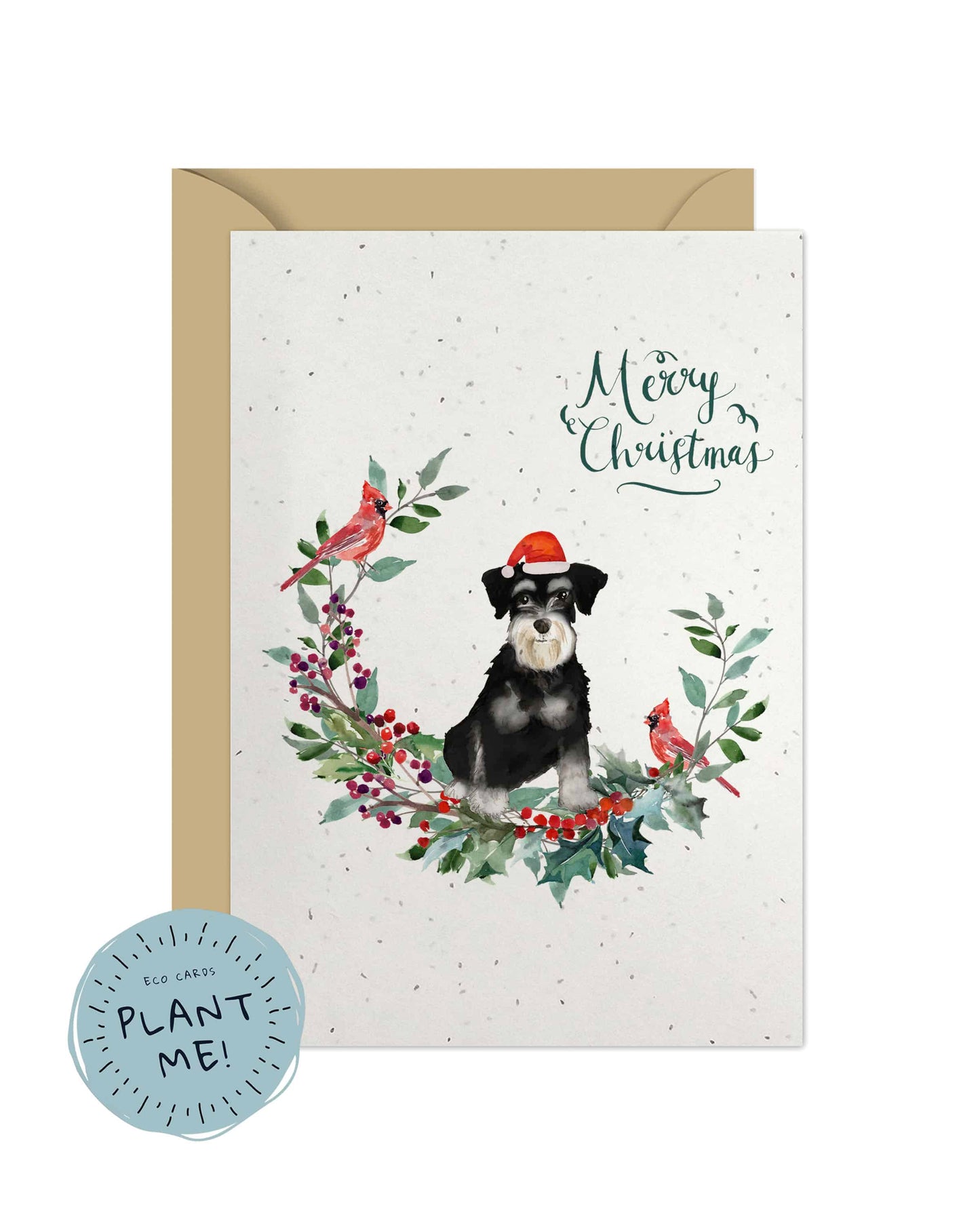 Miniature Schnauzer Black & White Dog Christmas Card