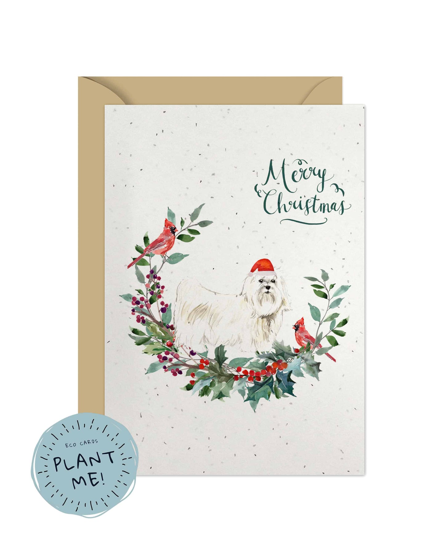 Maltese Dog Christmas Card