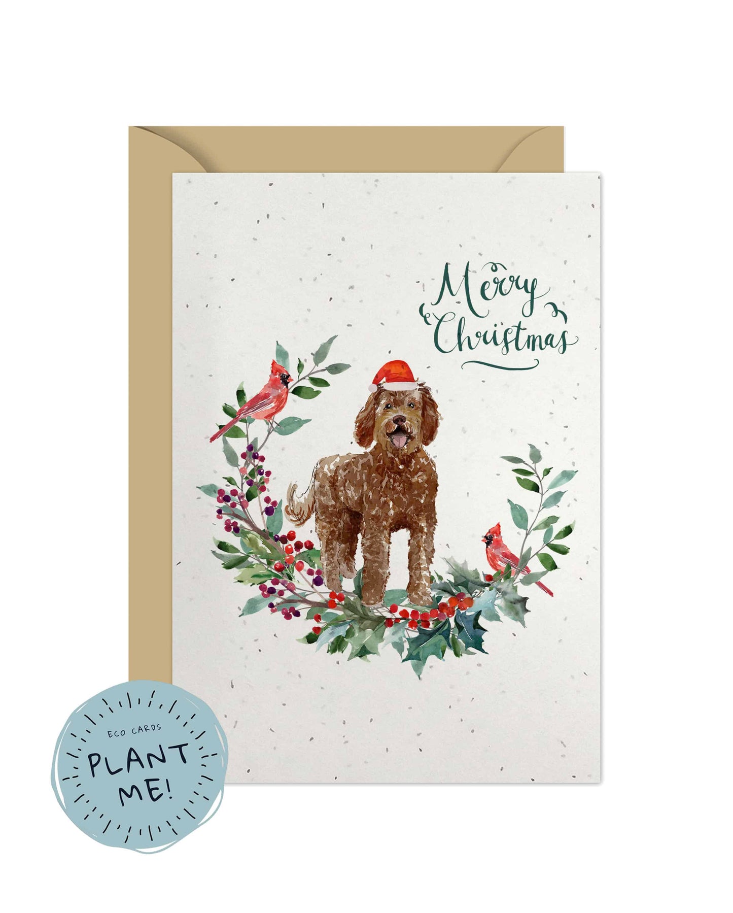 Labradoodle Dog Christmas Card