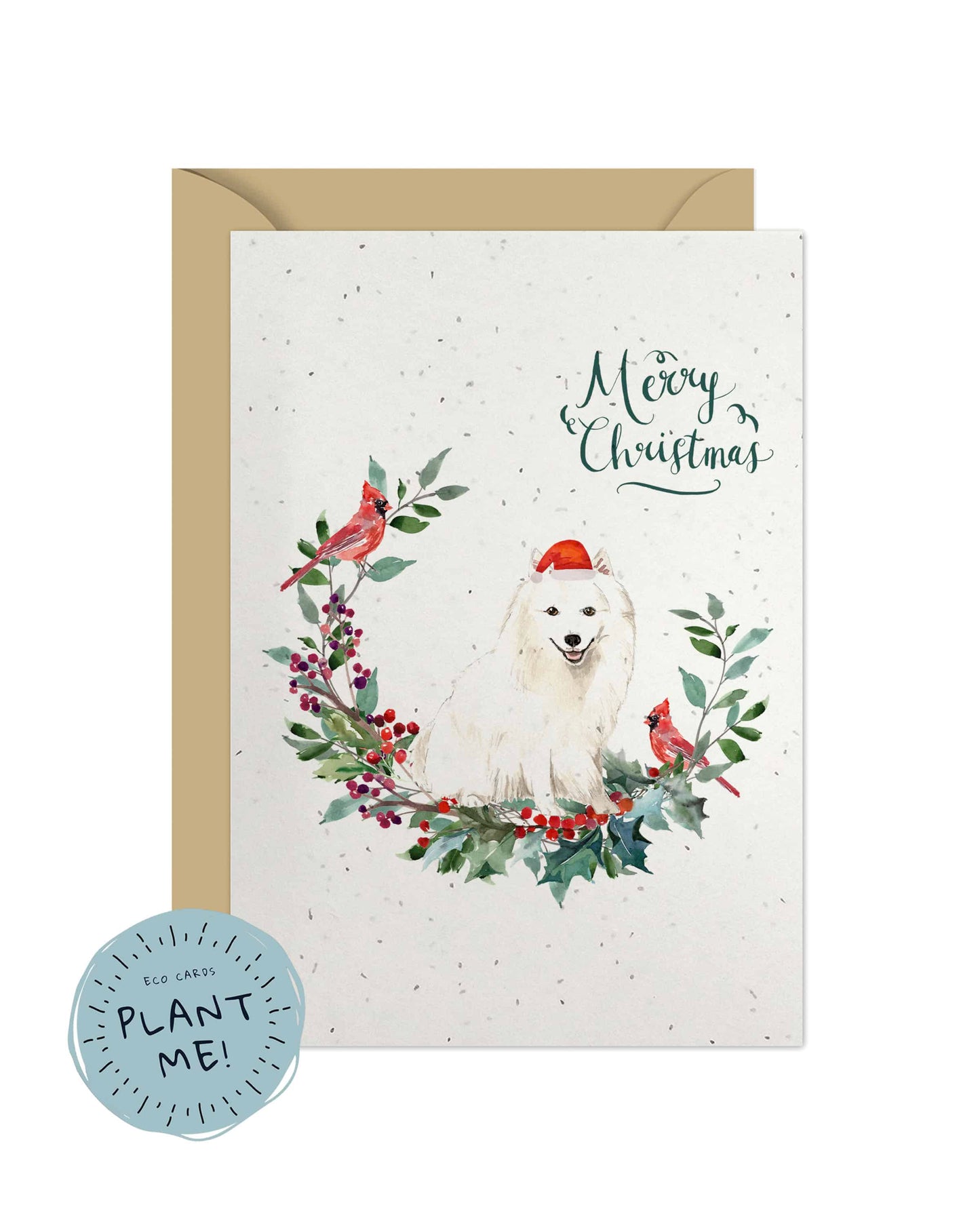 Japanese Spitz Dog Christmas Card