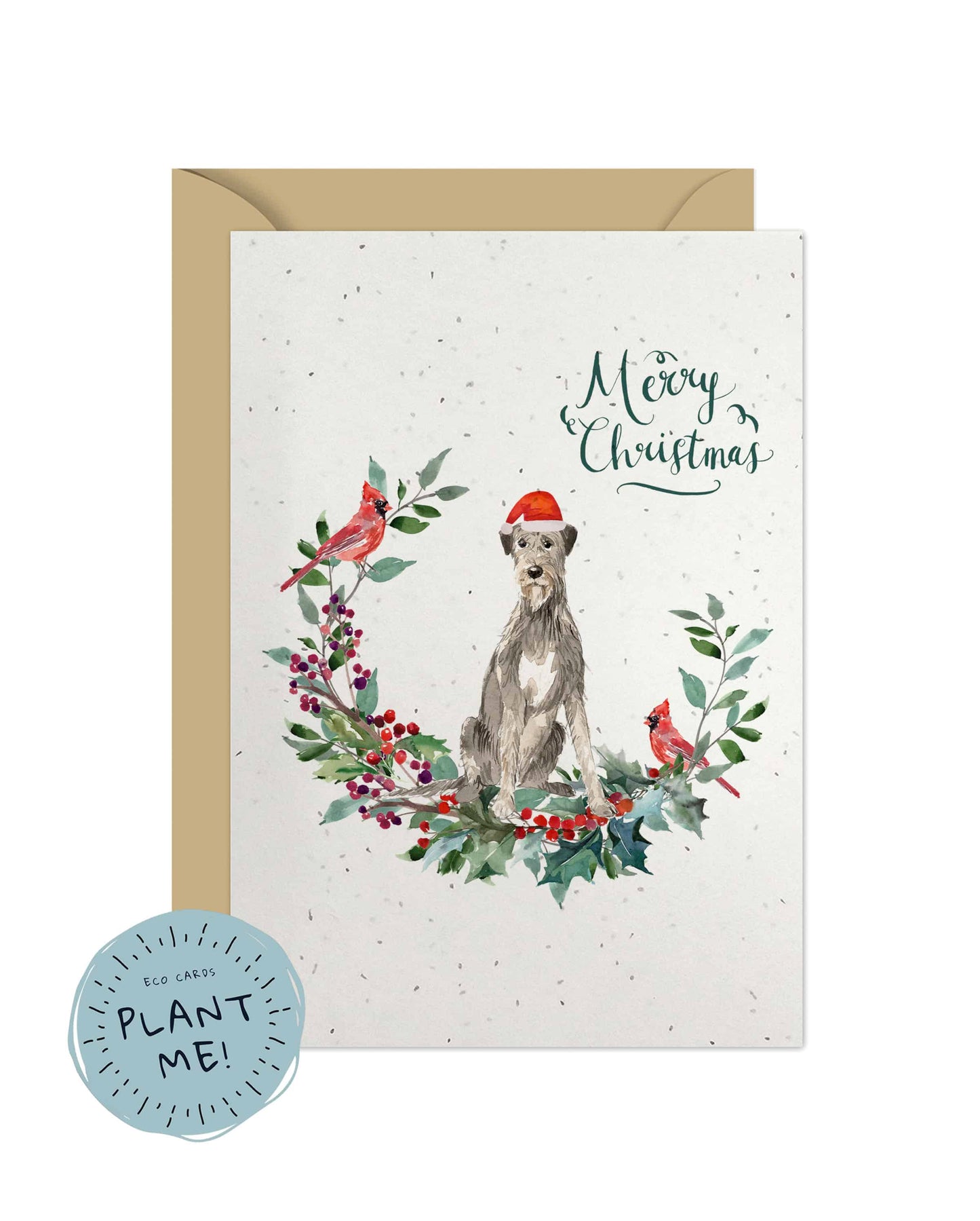 Irish Wolfhound Dog Christmas Card