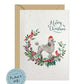 Grey Poodle Dog Christmas Card