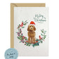 Golden Honey Cockapoo Dog Christmas Card