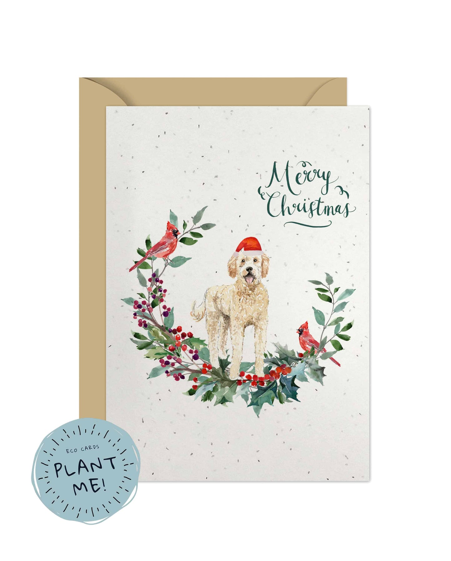 Golden Doodle Dog Christmas Card